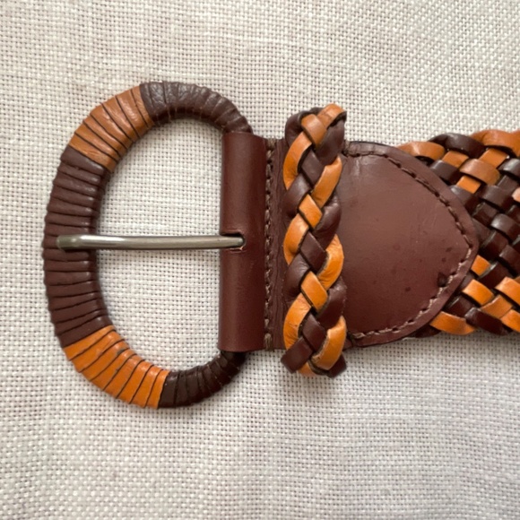 Lucky Brand Brown Tan Braided Woven Leather Boho Belt Size S/M NWOT - Picture 7 of 12